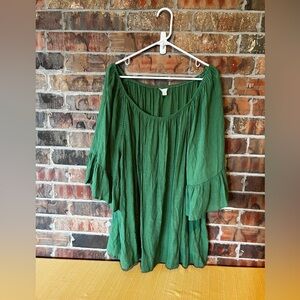 Cato Emerald Green 3/4 Sleeve Blouse Women’s Size:26/28W